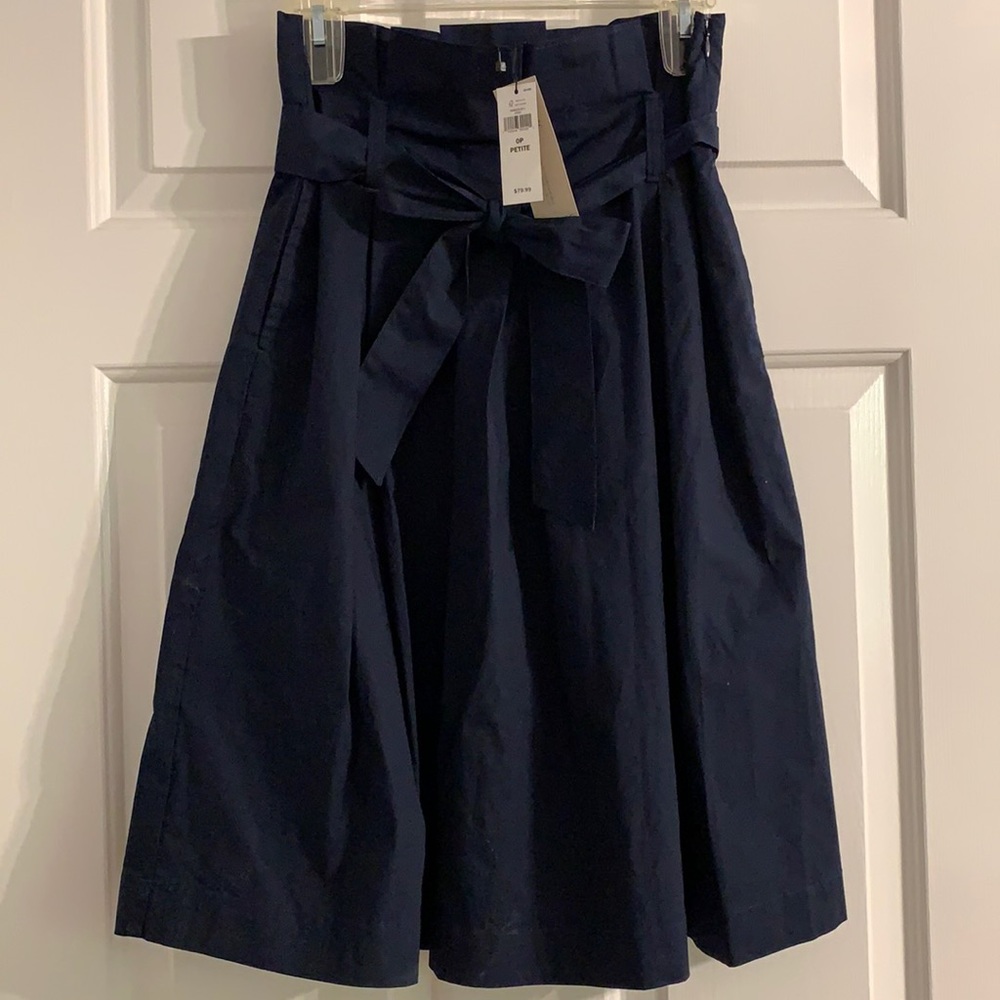 Navy Banana Republic Midi Skirt